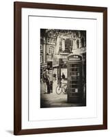 Loving Couple Kissing and Red Telephone Booth - London - UK - England - United Kingdom - Europe-Philippe Hugonnard-Framed Art Print