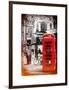 Loving Couple Kissing and Red Telephone Booth - London - UK - England - United Kingdom - Europe-Philippe Hugonnard-Framed Art Print