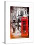 Loving Couple Kissing and Red Telephone Booth - London - UK - England - United Kingdom - Europe-Philippe Hugonnard-Stretched Canvas