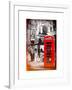 Loving Couple Kissing and Red Telephone Booth - London - UK - England - United Kingdom - Europe-Philippe Hugonnard-Framed Art Print