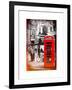 Loving Couple Kissing and Red Telephone Booth - London - UK - England - United Kingdom - Europe-Philippe Hugonnard-Framed Art Print