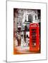 Loving Couple Kissing and Red Telephone Booth - London - UK - England - United Kingdom - Europe-Philippe Hugonnard-Mounted Art Print