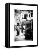 Loving Couple Kissing and Red Telephone Booth - London - UK - England - United Kingdom - Europe-Philippe Hugonnard-Framed Stretched Canvas