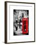 Loving Couple Kissing and Red Telephone Booth - London - UK - England - United Kingdom - Europe-Philippe Hugonnard-Framed Art Print