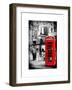 Loving Couple Kissing and Red Telephone Booth - London - UK - England - United Kingdom - Europe-Philippe Hugonnard-Framed Art Print