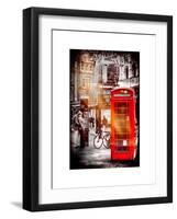 Loving Couple Kissing and Red Telephone Booth - London - UK - England - United Kingdom - Europe-Philippe Hugonnard-Framed Art Print