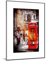 Loving Couple Kissing and Red Telephone Booth - London - UK - England - United Kingdom - Europe-Philippe Hugonnard-Mounted Art Print