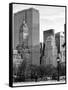 Loving Couple Looking Skyscrapers Central Park Snowy Winter-Philippe Hugonnard-Framed Stretched Canvas