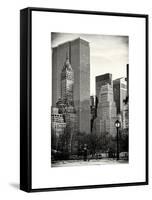 Loving Couple Looking Skyscrapers Central Park Snowy Winter-Philippe Hugonnard-Framed Stretched Canvas