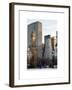 Loving Couple Looking Skyscrapers Central Park Snowy Winter-Philippe Hugonnard-Framed Art Print