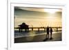 Loving Couple walking along the Beach at Sunset-Philippe Hugonnard-Framed Photographic Print