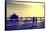 Loving Couple walking along the Beach at Sunset-Philippe Hugonnard-Framed Stretched Canvas