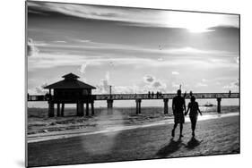 Loving Couple walking along the Beach at Sunset-Philippe Hugonnard-Mounted Photographic Print