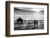 Loving Couple walking along the Beach at Sunset-Philippe Hugonnard-Framed Photographic Print