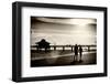 Loving Couple walking along the Beach at Sunset-Philippe Hugonnard-Framed Photographic Print