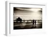 Loving Couple walking along the Beach at Sunset-Philippe Hugonnard-Framed Photographic Print