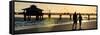 Loving Couple walking along the Beach at Sunset-Philippe Hugonnard-Framed Stretched Canvas