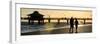 Loving Couple walking along the Beach at Sunset-Philippe Hugonnard-Framed Photographic Print