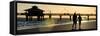 Loving Couple walking along the Beach at Sunset-Philippe Hugonnard-Framed Stretched Canvas