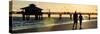 Loving Couple walking along the Beach at Sunset-Philippe Hugonnard-Stretched Canvas