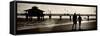 Loving Couple walking along the Beach at Sunset-Philippe Hugonnard-Framed Stretched Canvas