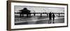 Loving Couple walking along the Beach at Sunset-Philippe Hugonnard-Framed Photographic Print