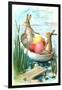 Loving Easter Greetings, Rabbits in Rowboat-null-Framed Art Print