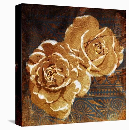 Loving Navy Gold Roses-OnRei-Stretched Canvas