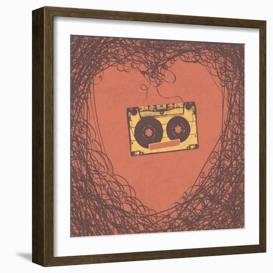 Loving Retro Music Retro Poster Design-pashabo-Framed Art Print