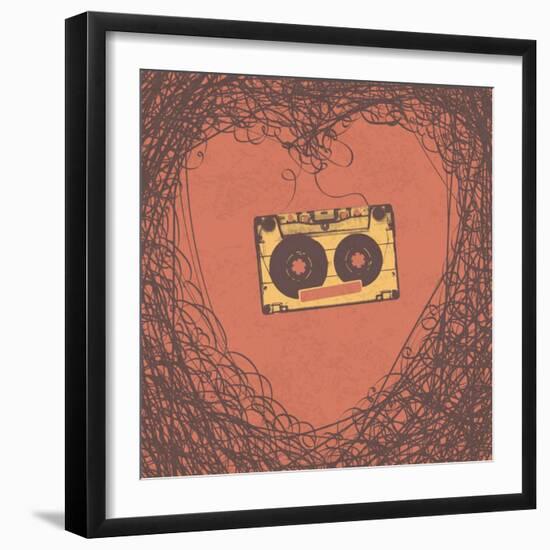 Loving Retro Music Retro Poster Design-pashabo-Framed Art Print