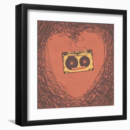 Loving Retro Music Retro Poster Design-pashabo-Framed Art Print