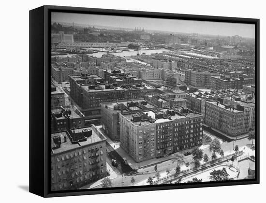 Low Aerial of Harlem Buildings-Hansel Mieth-Framed Stretched Canvas