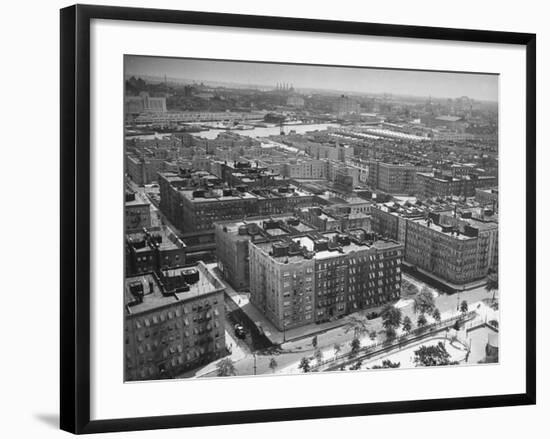 Low Aerial of Harlem Buildings-Hansel Mieth-Framed Photographic Print