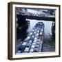 Low Aerials of Citroen Cars on Barge in Unidentified Waterssomewhere in Europe-Ralph Crane-Framed Photographic Print