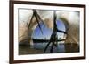 Low Angle of Grey Heron Feet (Ardea Cinerea), Leaping to Attack Gret White Egret (Egretta Alba)-Bence Mate-Framed Photographic Print