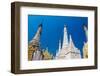 Low angle of Indein (Inn Dein) (Inn Thein) pagodas, Lake Inle, Shan State, Myanmar (Burma)-Jan Miracky-Framed Photographic Print