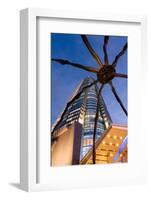 Low Angle View at Dusk of Mori Tower and Maman Spider Sculpture-Gavin Hellier-Framed Photographic Print