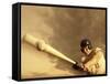 Low Angle View of a Baseball Player Swinging a Baseball Bat-null-Framed Stretched Canvas