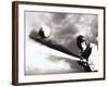 Low Angle View of a Baseball Player Swinging a Baseball Bat-null-Framed Photographic Print