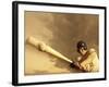 Low Angle View of a Baseball Player Swinging a Baseball Bat-null-Framed Photographic Print