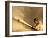 Low Angle View of a Baseball Player Swinging a Baseball Bat-null-Framed Photographic Print