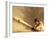 Low Angle View of a Baseball Player Swinging a Baseball Bat-null-Framed Photographic Print