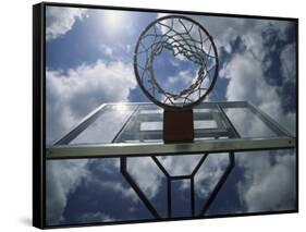 Low Angle View of a Basketball Net-null-Framed Stretched Canvas