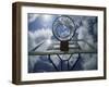 Low Angle View of a Basketball Net-null-Framed Premium Photographic Print