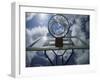 Low Angle View of a Basketball Net-null-Framed Premium Photographic Print