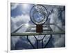 Low Angle View of a Basketball Net-null-Framed Photographic Print