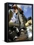 Low Angle View of a Biker on a Motorcycle-null-Framed Stretched Canvas