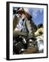 Low Angle View of a Biker on a Motorcycle-null-Framed Photographic Print