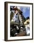 Low Angle View of a Biker on a Motorcycle-null-Framed Photographic Print