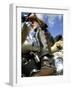 Low Angle View of a Biker on a Motorcycle-null-Framed Photographic Print